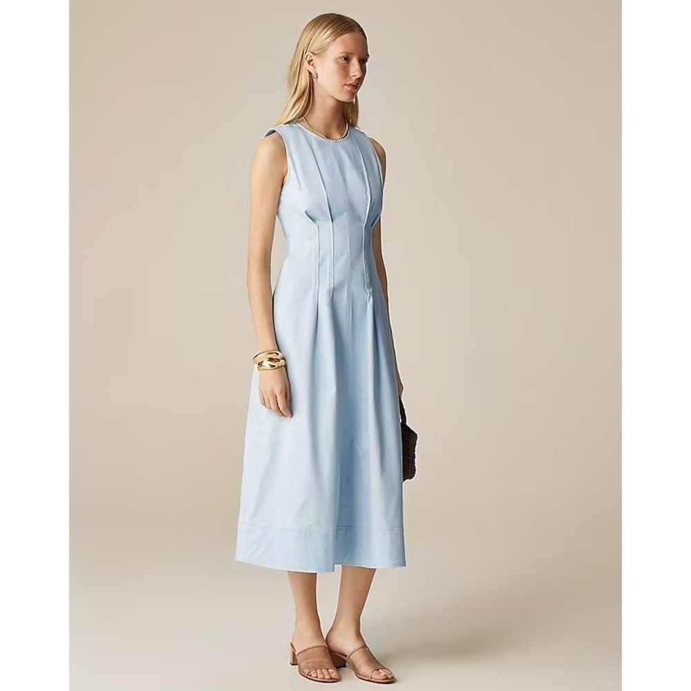 J. Crew Light Blue Sleeveless Midi Dress